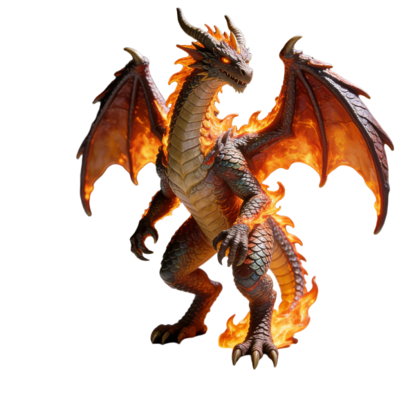 Flame-Embellished Dragon Collectible Statue（8–12 cm）